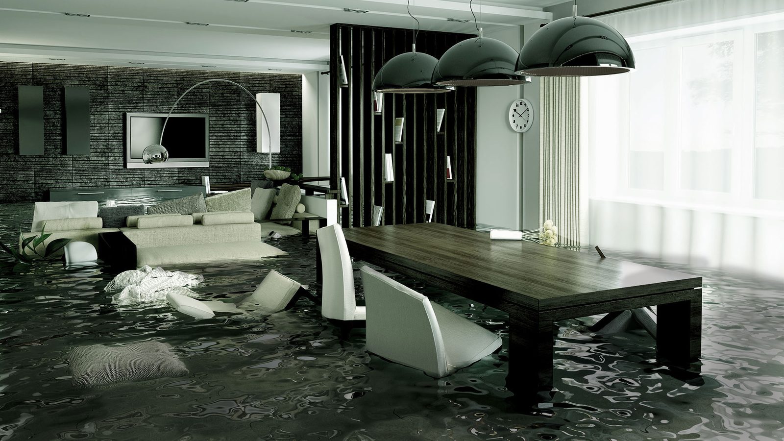 Flood cleanup with extraction equipment