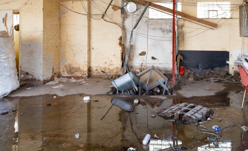 Water damage restoration work inside a Toronto home